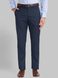 Park Avenue Men Mid-Rise Textured Easy Wash Formal Trousers