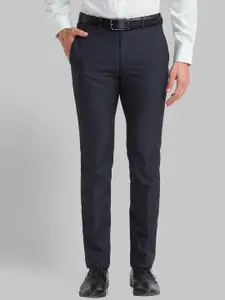 Park Avenue Men Slim Fit Self Design Easy Wash Formal Trousers