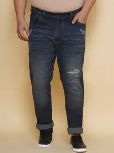 John Pride Men Plus Size Mildly Distressed Light Fade Stretchable Jeans