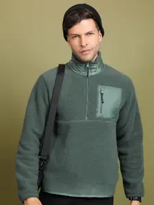 HIGHLANDER Green Mock Collar Pullover Sweatshirt