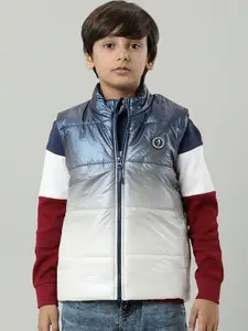 Indian Terrain Boys Ombre Sleeveless Mock Collar Lightweight Puffer Jacket