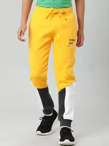 Indian Terrain Boys Colorblocked Mid-Rise Joggers