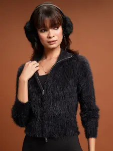 Tokyo Talkies Boucle Front-Open Sweater