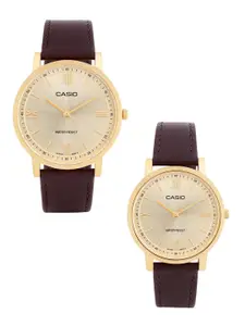 CASIO Women Leather Straps Water Resistance Analogue Watch A2159