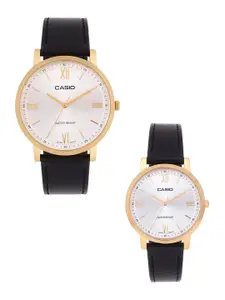 CASIO Men Leather Straps Water Resistance Analogue Watch A2160