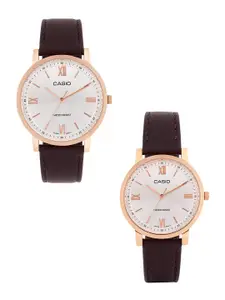 CASIO Men Leather Straps Water Resistance Analogue Watch A2162