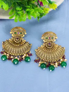 PRIVIU Gold Plated Oxidised Antique Drop Earrings