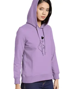 BAESD Women Lavender Hooded Sweatshirt