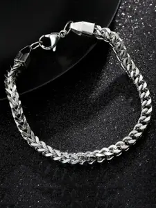 WROGN Men Silver-Plated Stainless Steel Link Bracelet