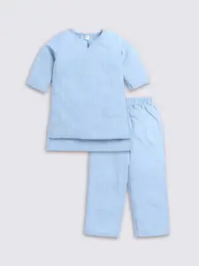 Clt.s Girls Striped Pure Cotton Night Suit