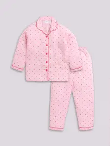 Clt.s Girls Polka Dots Printed Night suit