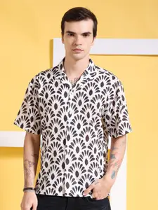 The Indian Garage Co Black Ethnic Motifs Printed Cotton Casual Shirt