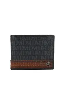 Da Milano Men Typography Textured Leather Two Fold Wallet