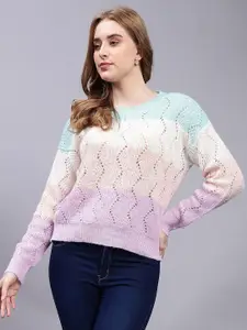 Albion Colourblocked Long Sleeve Woollen Pullover Sweater