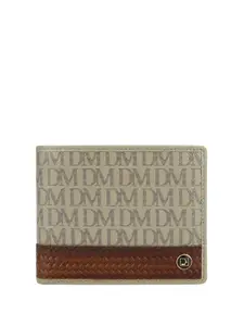 Da Milano Men Brand Logo Printed Leather Two Fold Wallet
