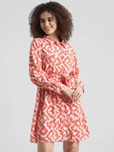 ONLY Abstract Printed Belted Shirt Dress