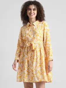 ONLY Floral Printed Belted Shirt Dress
