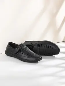 Vellinto Men Black Ethnic Comfort Sandals