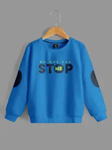 BAESD Boys Typography Printed Fleece Pullover Sweatshirt