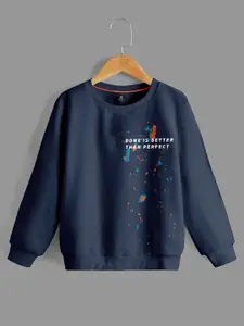 BAESD Boys Typography Printed Fleece Pullover Sweatshirt