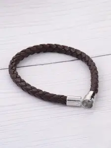 The Roadster Lifestyle Co. Men Brown Braided Elasticated Bracelet