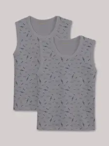 Kanvin Girls Grey Pack Of 2 Printed Thermal Tops