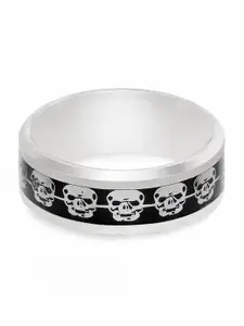 OOMPH Men Puck Skull Broad Band Finger Ring