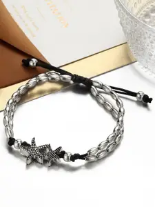 OOMPH Silver-Plated  Star Beads Detail Anklet