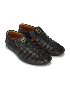Vellinto Men Black Comfort Sandals