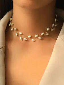 Ayesha Leaf Pattern Beaded Necklace