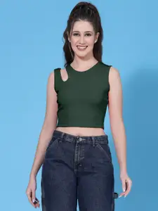 Oomph! Sleeveless Cut Out Crop Top