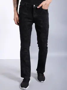 The Indian Garage Co Men Black Bootcut Stretchable Jeans