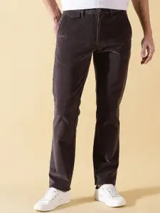 Thomas Scott Men Textured Smart Slim Fit Easy Wash Corduroy Chinos Trousers