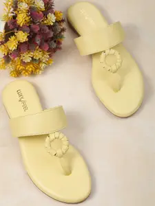 Luxyfeel Slip-On Open Toe Flats