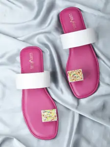 Luxyfeel Embellished One Toe Flats