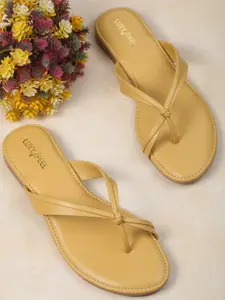 Luxyfeel Textured Open Toe Flats