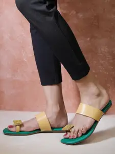 Luxyfeel Embellished One Toe Flats