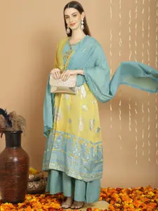 Stylee LIFESTYLE Embroidered Semi-Stitched Dress Material