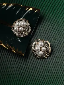 SOHI Gold-Toned Pearls Earrings