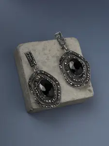 SOHI Silver Plated Drop Earrings