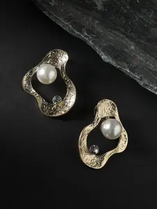 SOHI Gold-Toned Pearls Earrings