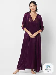 NOIRA Purple Maxi Nightdress