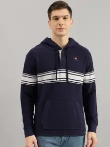 Beverly Hills Polo Club Colourblocked Hooded Cotton Pullover Sweatshirt