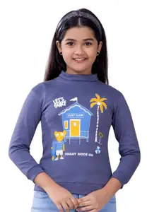 BAESD Girls Graphic Printed Pure Cotton Sweatshirt