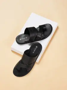 BYFORD by Pantaloons Men Black PU Fashion Sandals