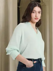 DL Woman Oversized Crepe Casual Shirt