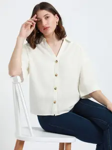 DL Woman Drop-Shoulder Sleeves Oversized Casual Shirt