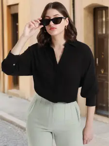 DL Woman Spread Collar Oversized Casual Shirt