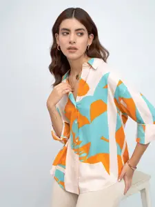 DL Woman Abstract Printed Oversized Casual Shirt