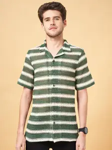 People Striped Cotton Casual Shirt